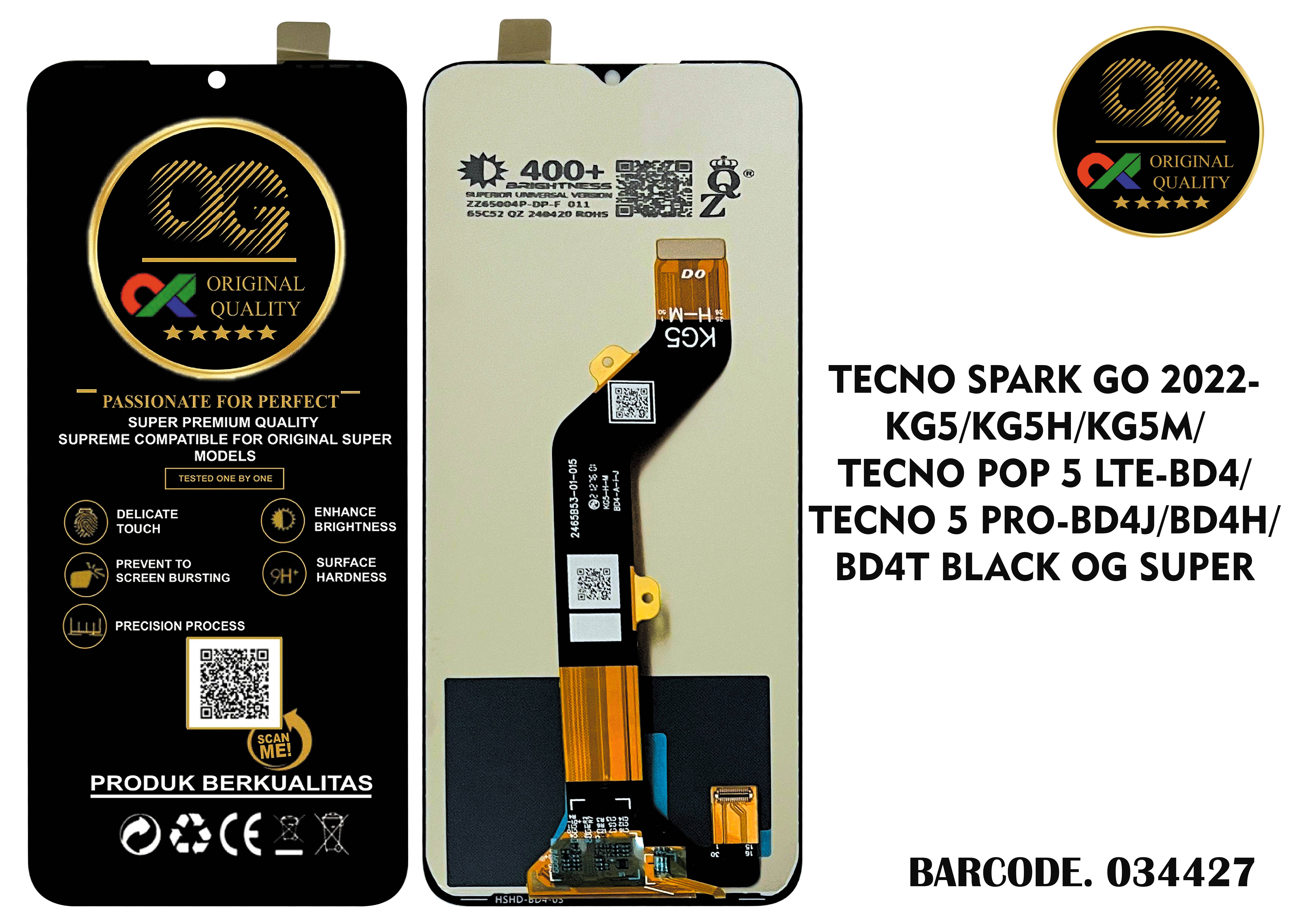LCD Infinix Smart 6 X6511 / Pop 5 Lte 5 Pro / Spark Go 2022 OG Super