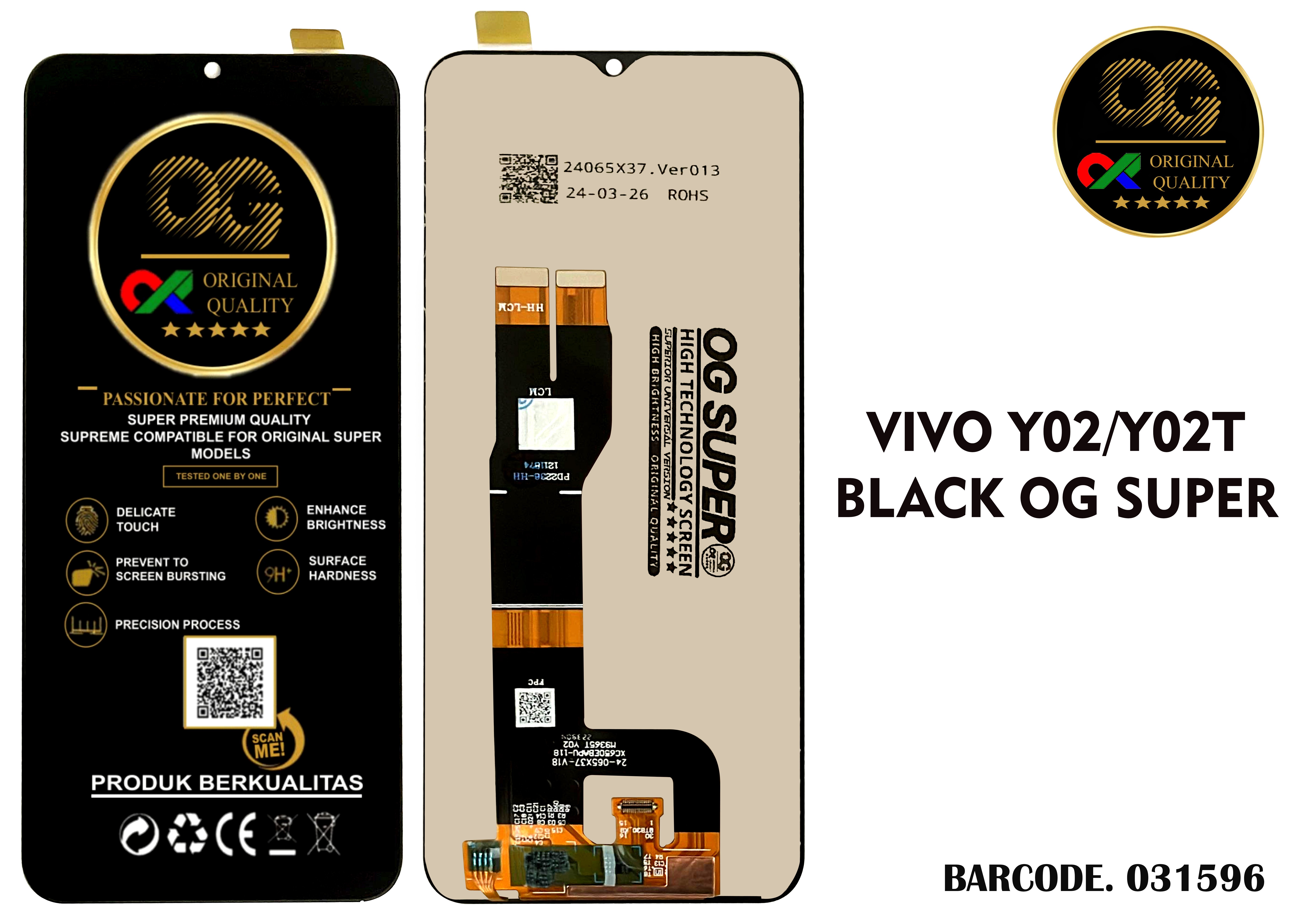 LCD Vivo Y02 Y02A Y02T OG Super
