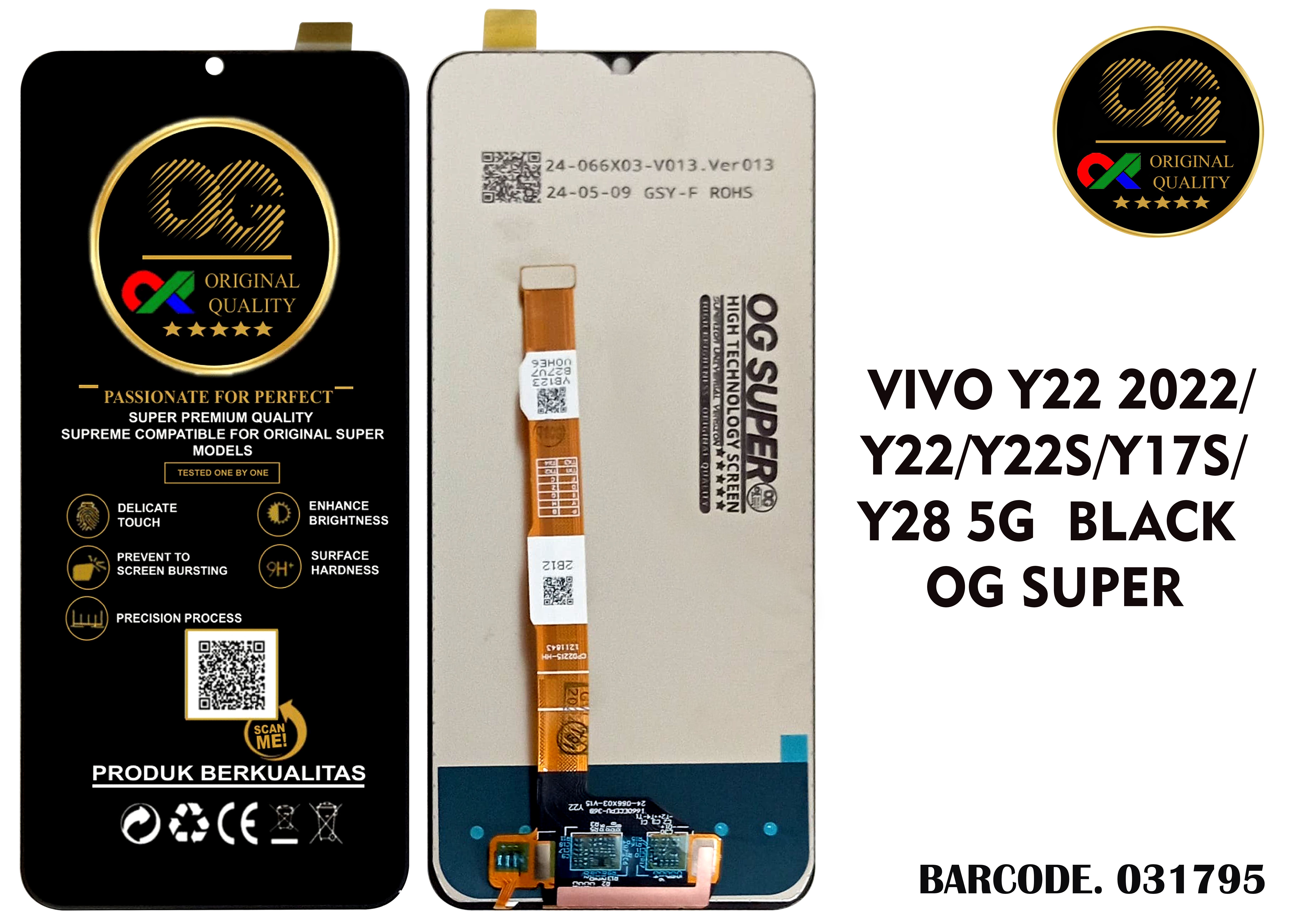 LCD Vivo Y22 / Y22S 2022 / Y16 2022 / Y17S OG Super